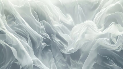 Fototapeta premium Fluid lines of delicate fabric cascade in an ethereal dance, evoking a sense of abstract beauty and artistic expression