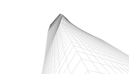 Fototapeta premium architecture building vector 3d drawing