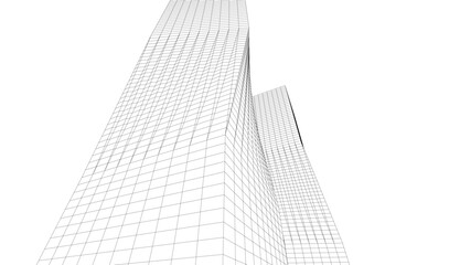 Fototapeta premium architecture building vector 3d drawing