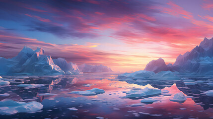 glacier on ice in the blue water