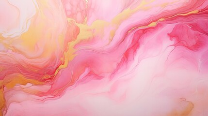 Abstract pink and gold fragment of colorful background, wallpaper. Mixing acrylic paints. Modern art. Marble texture. Alcohol ink colors translucent.Alcohol Abstract contemporary art fluid