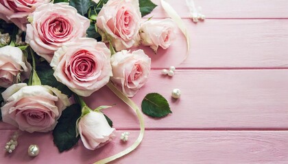 Obraz na płótnie Canvas pink wedding background with roses