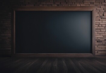 Chalk black board blackboard chalkboard background Big black blank board on brick wall