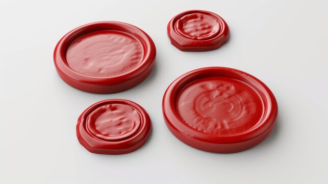 3d rendering red wax seal blank mock-up isolated on white background --ar 16:9 --v 6 Job ID: 922dfc31-680e-4603-8573-81f14bb88c81