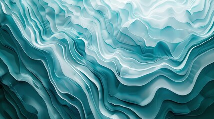 Obraz premium A mesmerizing display of fluid aqua and turquoise waves, painted in an abstract pattern, evoking a sense of calm and tranquility
