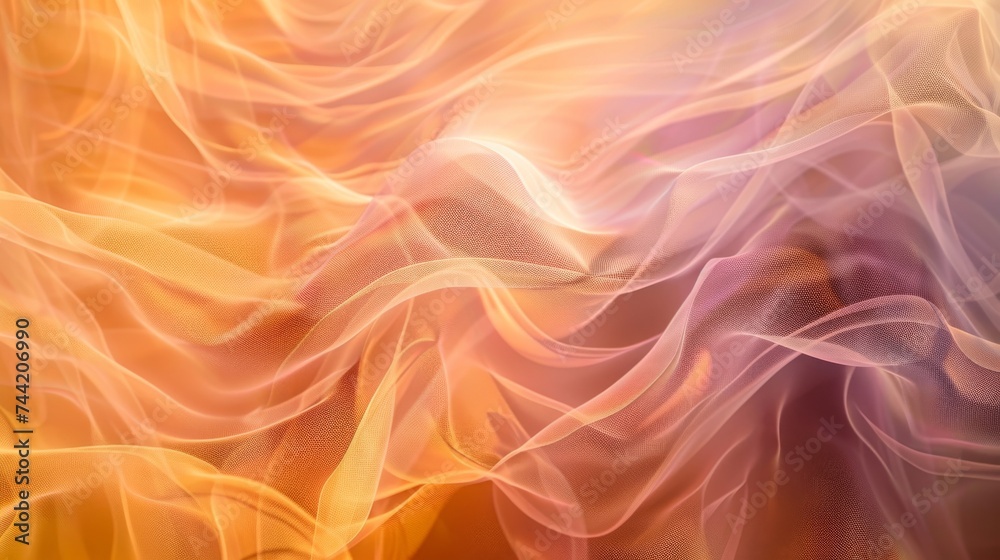 Poster A mesmerizing peach-colored fractal fabric shines with abstract light, inviting the viewer to explore its intricate patterns and textures