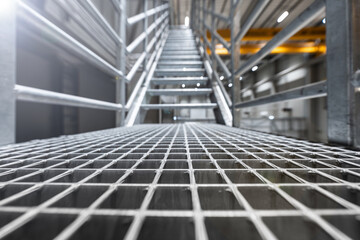 metal industrial floor - grating - bridge truss 
