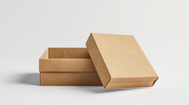 Carton box isolated on white background to be used for mockup projects.