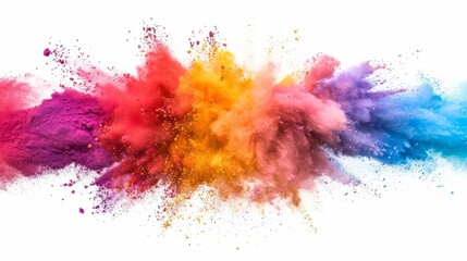 Color Powder Explosion Isolated on White Background  - obrazy, fototapety, plakaty