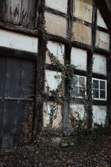 Close-up of an old half-timbered house
