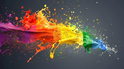 colorfull flag explosion on isolated background 