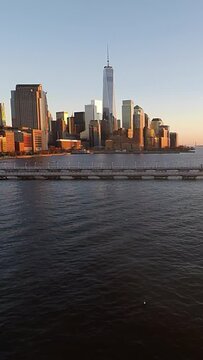 New York City Manhattan Skyline Vertical Smartphone Video Background
