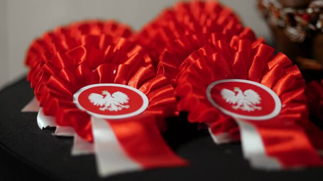 Polish cotillions. Commemoration of independence day in Poland. Close up