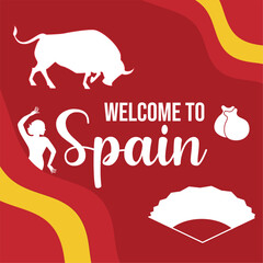 Welcome to spain poster Spanish culture Vector