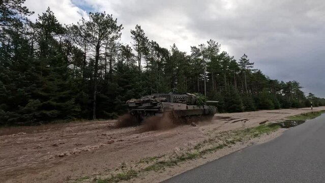 Danish Leopard 2A7 tank on the move