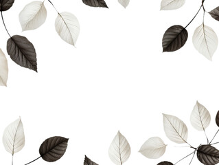 A black and white leaves isollated on the transparent background .