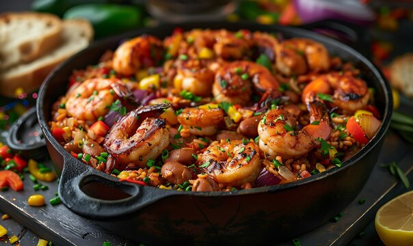  "Traditional Jambalaya and Mardi Gras Food - Authentic Culinary Delight in Stock Image"