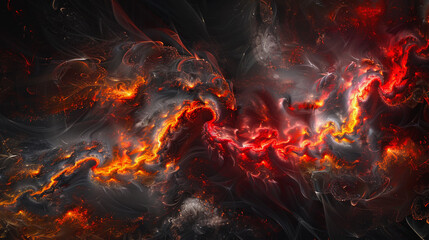 Abstract dark flame background, glowing space, heat temperature - obrazy, fototapety, plakaty