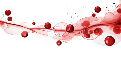 Illustration of the human red blood cells isollated on the transparent background.