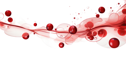 Illustration of the human red blood cells isollated on the transparent background.