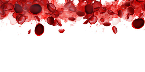 Illustration of the human red blood cells isollated on the transparent background.