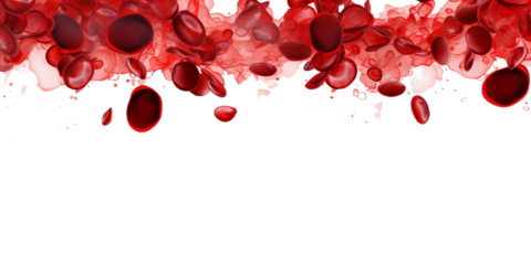 Illustration of the human red blood cells isollated on the transparent background.