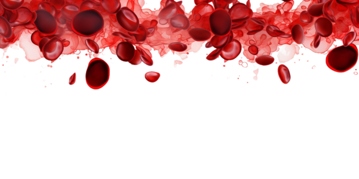 Illustration of the human red blood cells isollated on the transparent background.