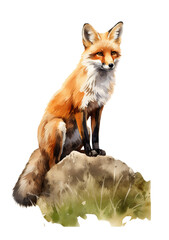 Obraz premium Red fox (vulpes vulpes) isolated on the transparent background