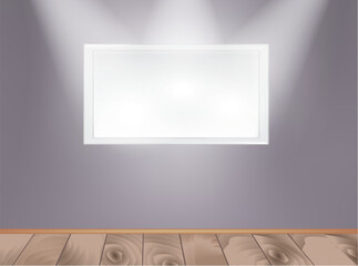 Picture frame illuminated, exhibition scene