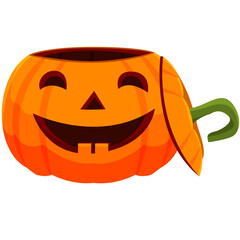 Open halloween pumpkin