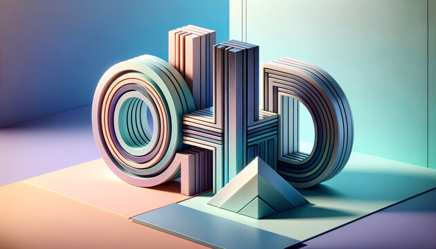 QHD Geometric Forms in Tranquil and Vibrant Gradient Background