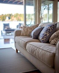 sofa and pillows