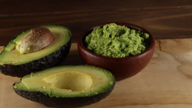 Chilean Typical Avocado Food palta Chile wooden background Selective Focus.