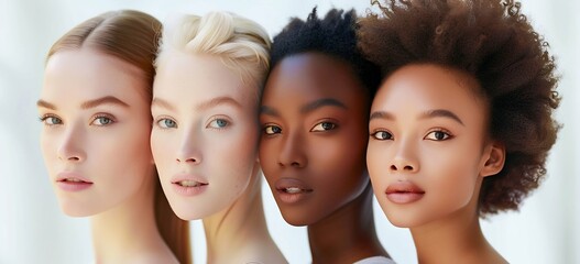 Obraz premium Global Faces: Portraits of Women Across the Spectrum. Generative ai