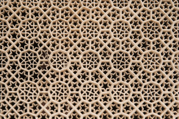 Agra, Uttar Pradesh / India - February 7, 2012 : Stone latticework on window at tomb of Salim Chisti in Fatehpur Sikri. © Shyamal