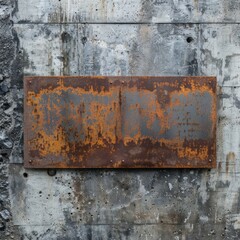 Retro concept of old rusty metal board hanger with empty space background. AI generated image
