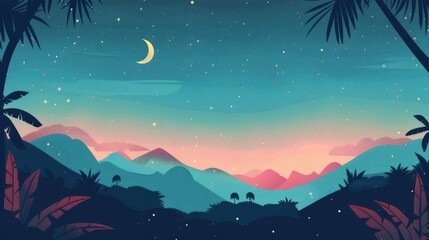 Fototapeta premium abstract background image, illustration vector, flat design, ramadan