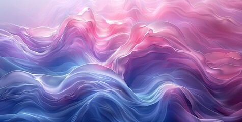 a violet, blue and pink abstract background with waves, in the style of light teal and light white, light blue and light azure. Generative AI.