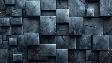 abstract black background with different shapes on it, in the style of isometric, light indigo and dark gray. Generative AI