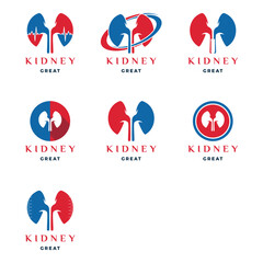 Set of Kidney Icon Logo Design Template