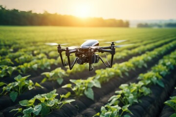 drone in agriculture concept of smart farming
