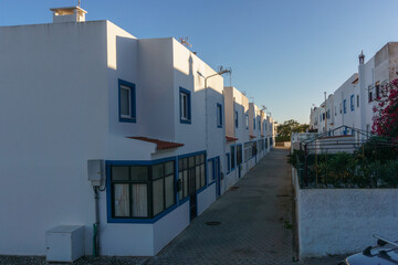 View at vacation buildings in the small fishermen town of Salema, Algarve, Portugal