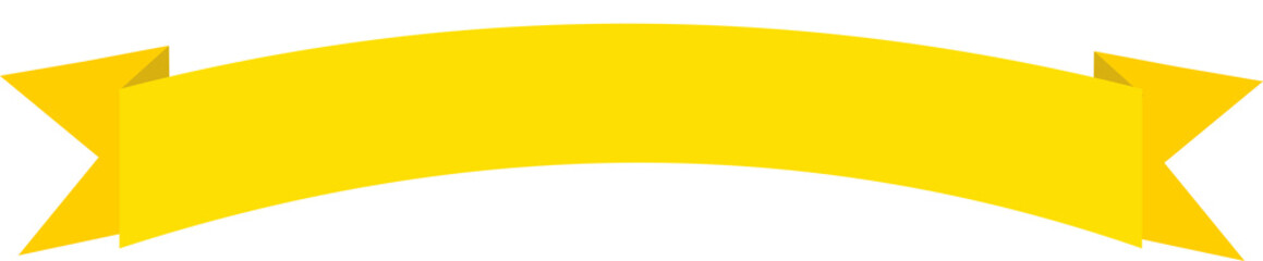 Yellow Curved Ribbon Banner