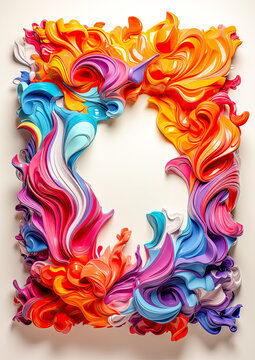 Vibrant Abstract Fluid Wave Splash Picture Frame.
