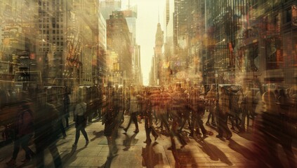 crowded place. busy people in hurry. 