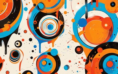 Obraz premium dribbble concept background, colorful abstract swirls & circles Generative AI