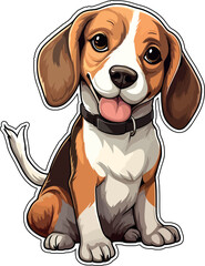 Illustration of an adorable Beagle with a white background