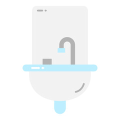 Illustrationn of Bathroom Sink design Flat Icon