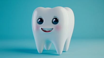 animation of a tooth, with a smile, concept of good oral health generative ai