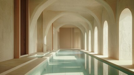 Soft Light Indoor Liminal Space Pool